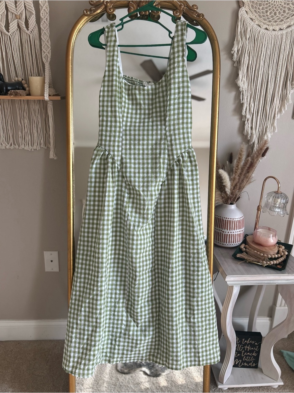Blu Pepper Green Gingham Maxi Dress - Picture 3 of 3